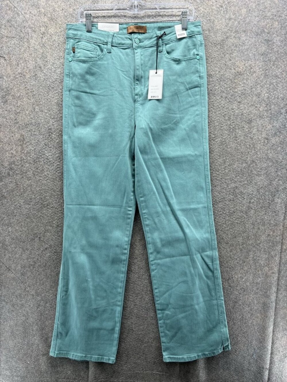 Judy Blue High Waist Straight Jeans Womens 13/31 Sea Green Medium Wash Denim